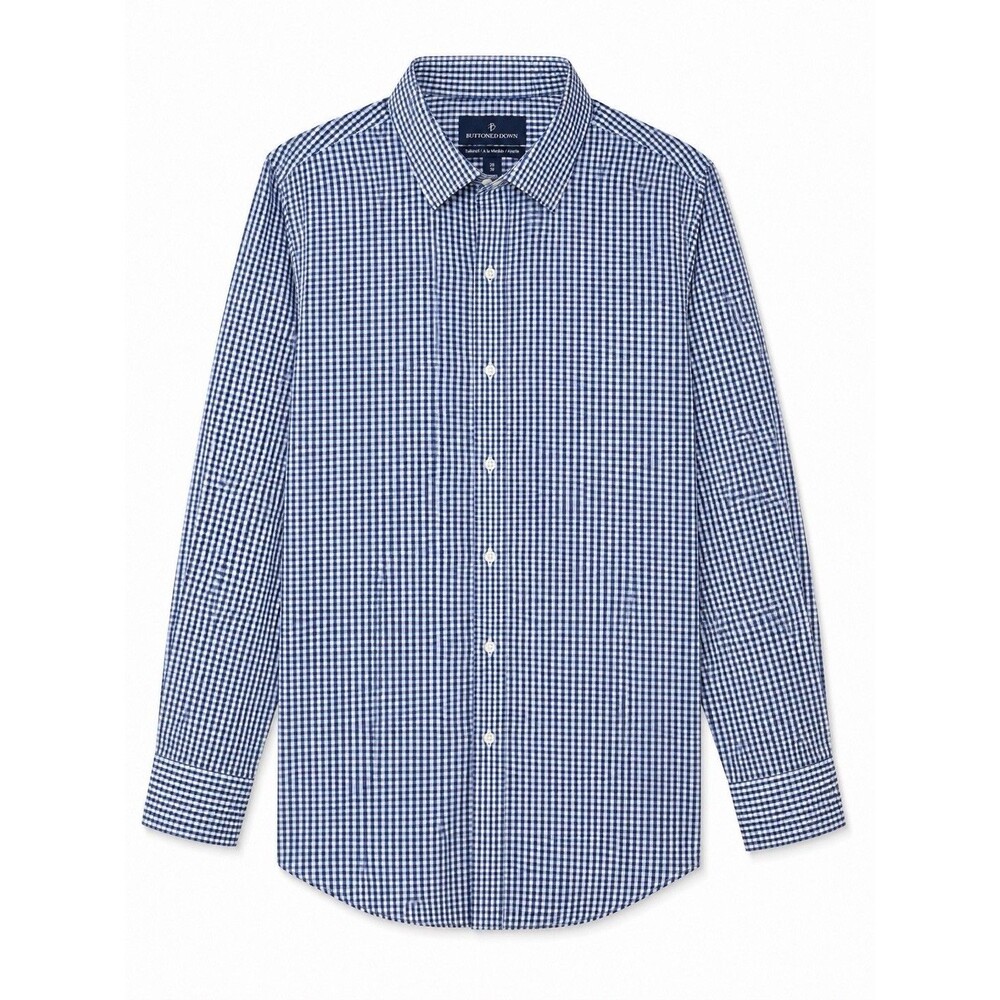 BUTTONED DOWN Men’s Long Sleeve Tailored Model Button Up Dress Shirt Size 64T
